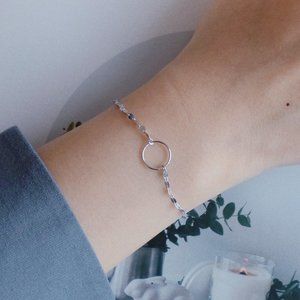 Silver Karma Circle Bracelet